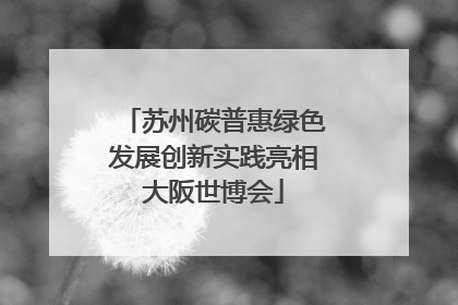 苏州碳普惠绿色发展创新实践亮相大阪世博会